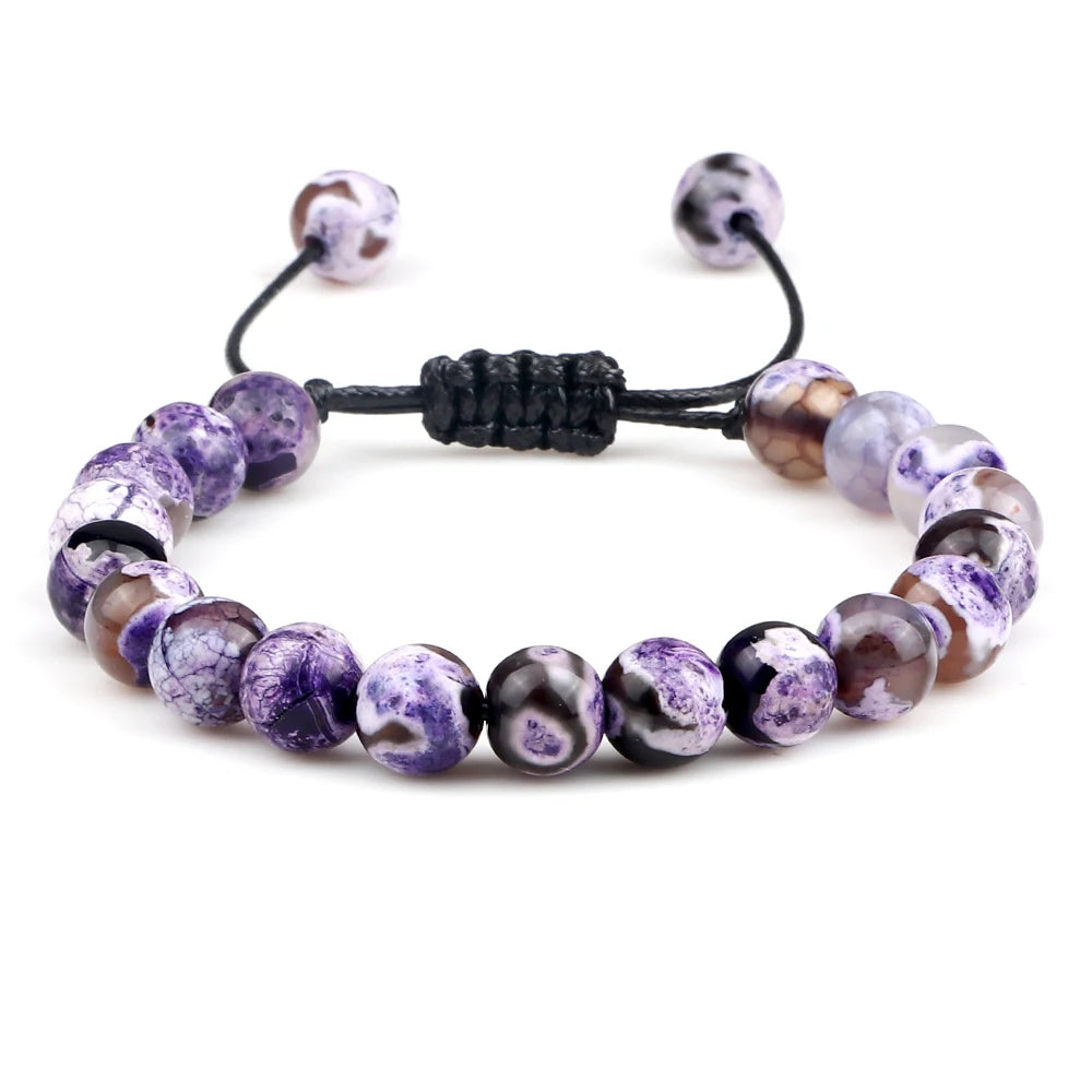 Bracelet Léoni – Perles Œil de Tigre & Lave naturelle (8mm, mixte)
