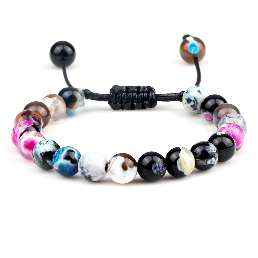 Bracelet Léoni – Perles Œil de Tigre & Lave naturelle (8mm, mixte)