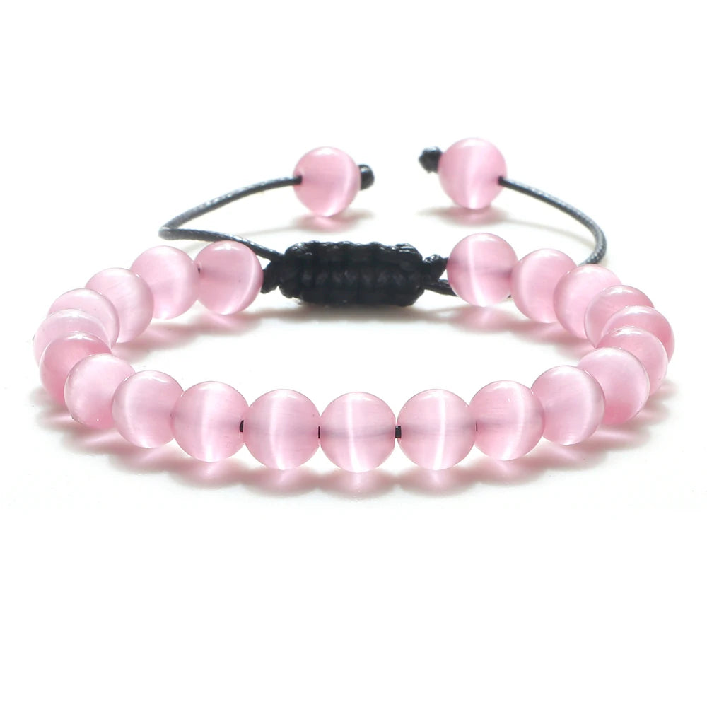 Bracelet Léoni – Perles Œil de Tigre & Lave naturelle (8mm, mixte)