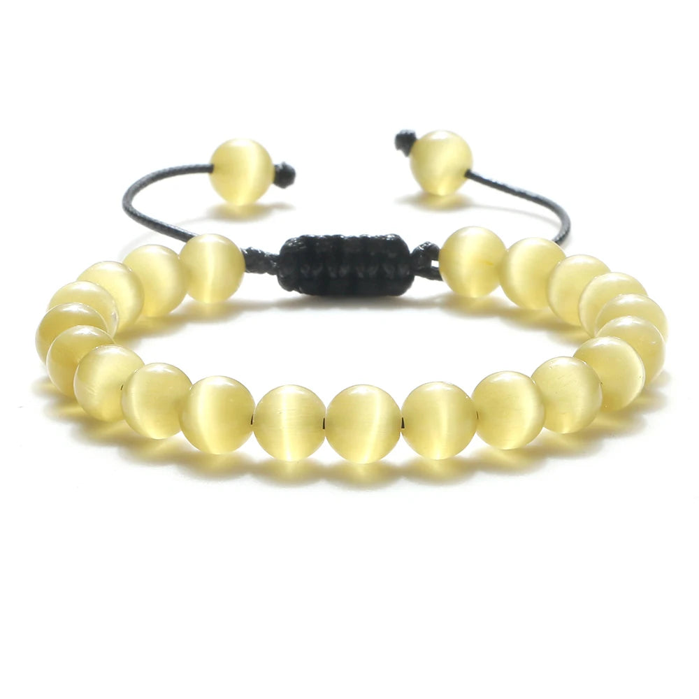Bracelet Léoni – Perles Œil de Tigre & Lave naturelle (8mm, mixte)