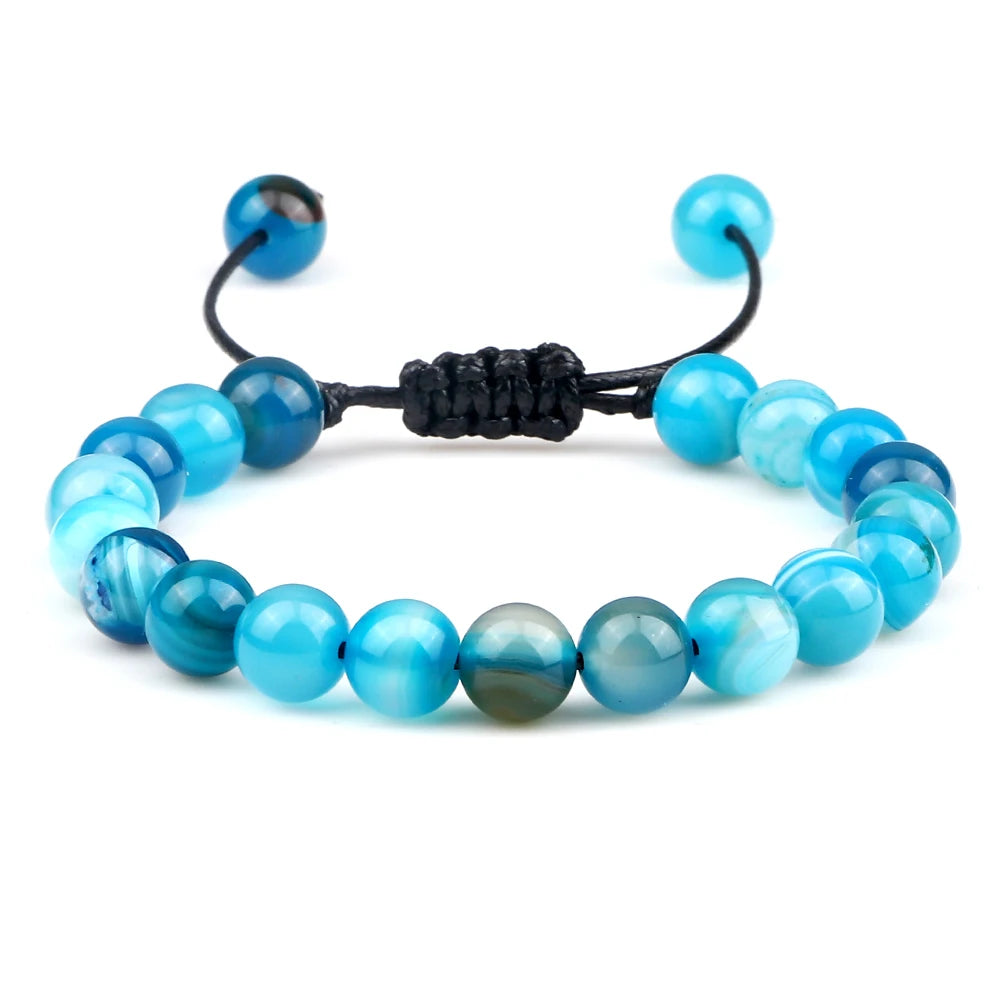 Bracelet Léoni – Perles Œil de Tigre & Lave naturelle (8mm, mixte)