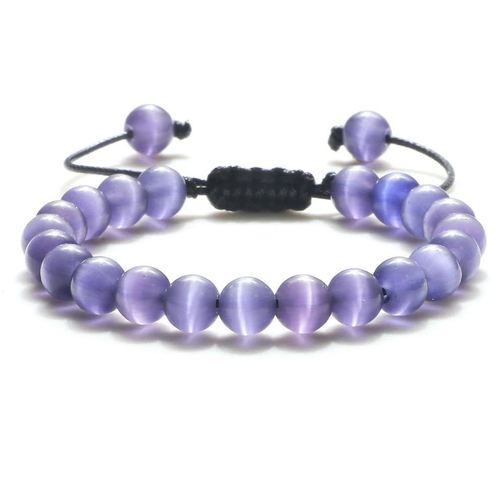 Bracelet Léoni – Perles Œil de Tigre & Lave naturelle (8mm, mixte)