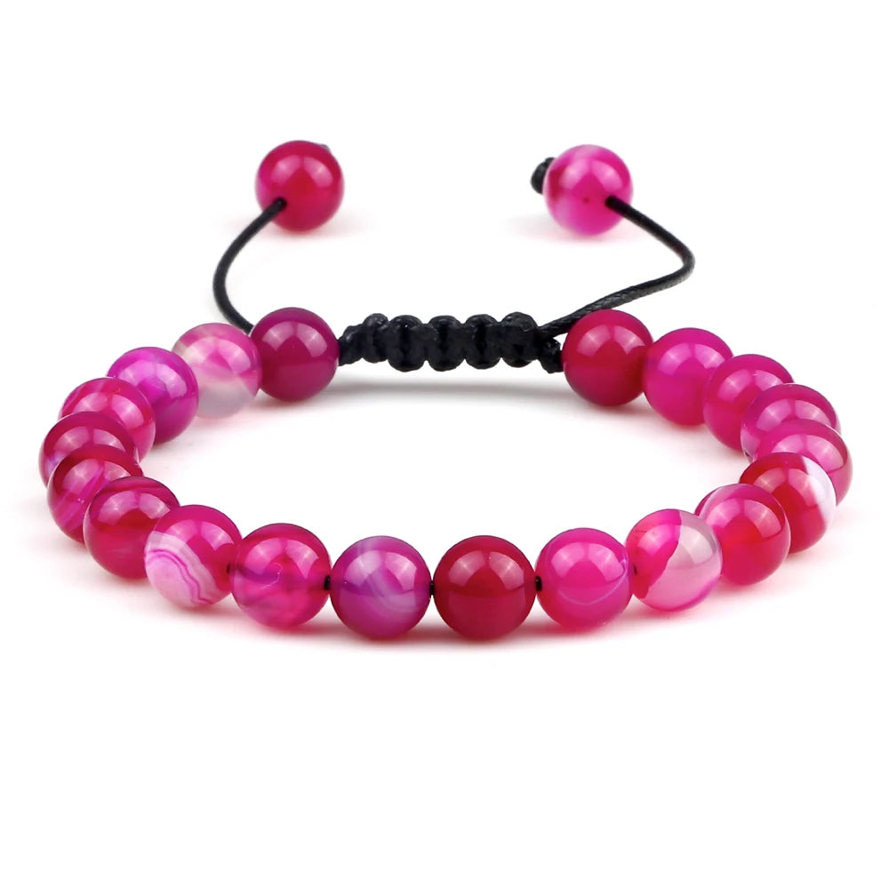Bracelet Léoni – Perles Œil de Tigre & Lave naturelle (8mm, mixte)