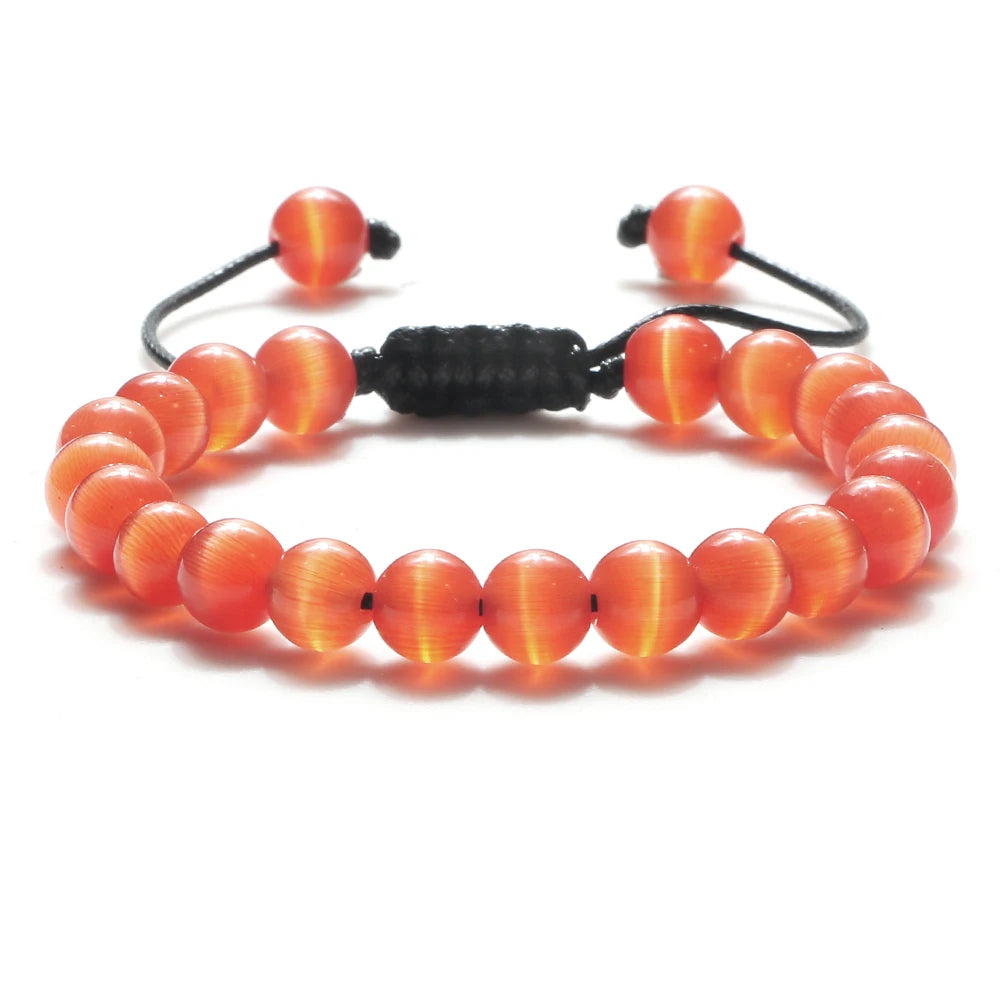 Bracelet Léoni – Perles Œil de Tigre & Lave naturelle (8mm, mixte)