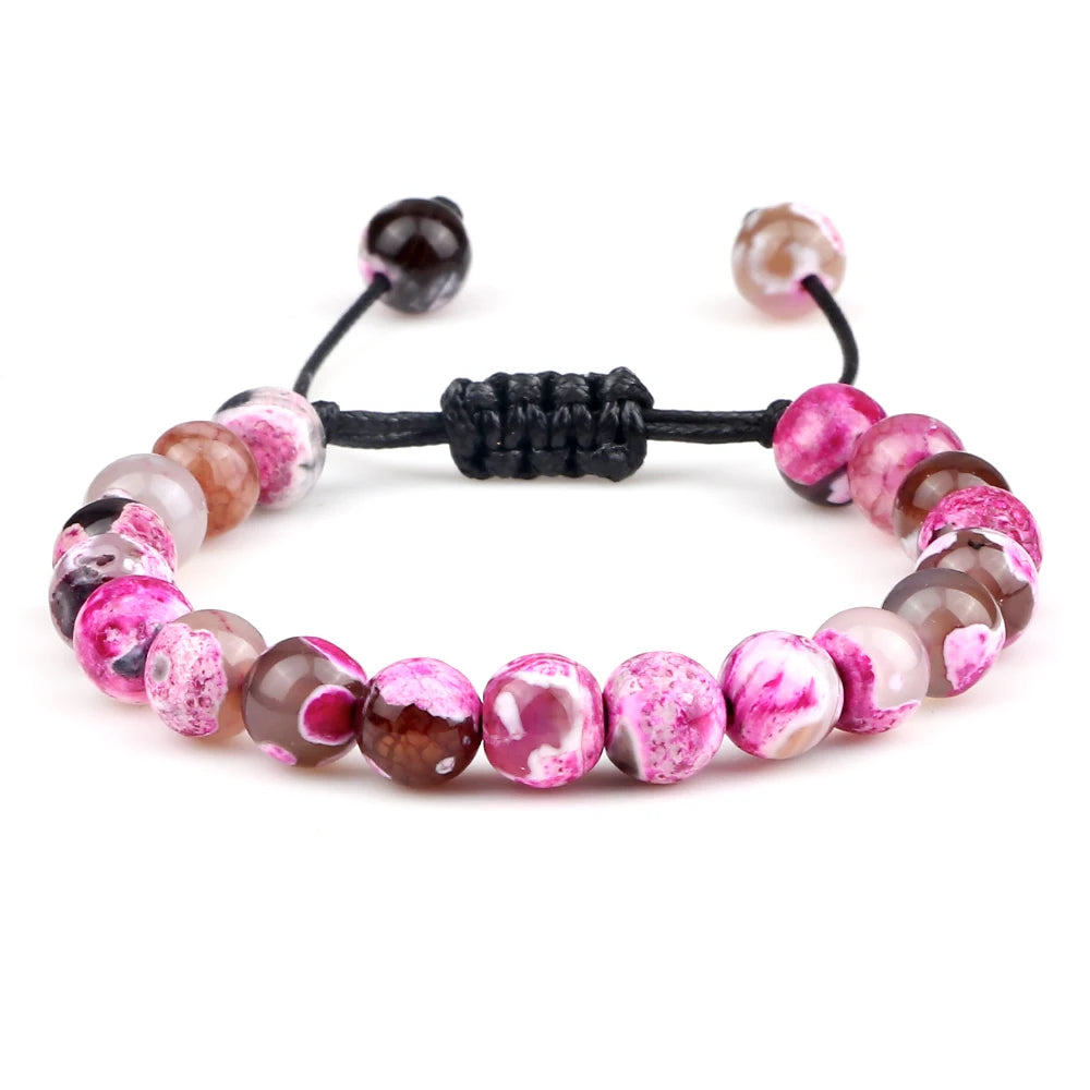 Bracelet Léoni – Perles Œil de Tigre & Lave naturelle (8mm, mixte)