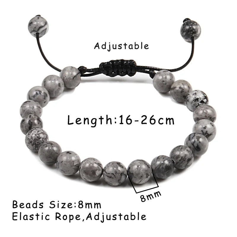 Bracelet Léoni – Perles Œil de Tigre & Lave naturelle (8mm, mixte)