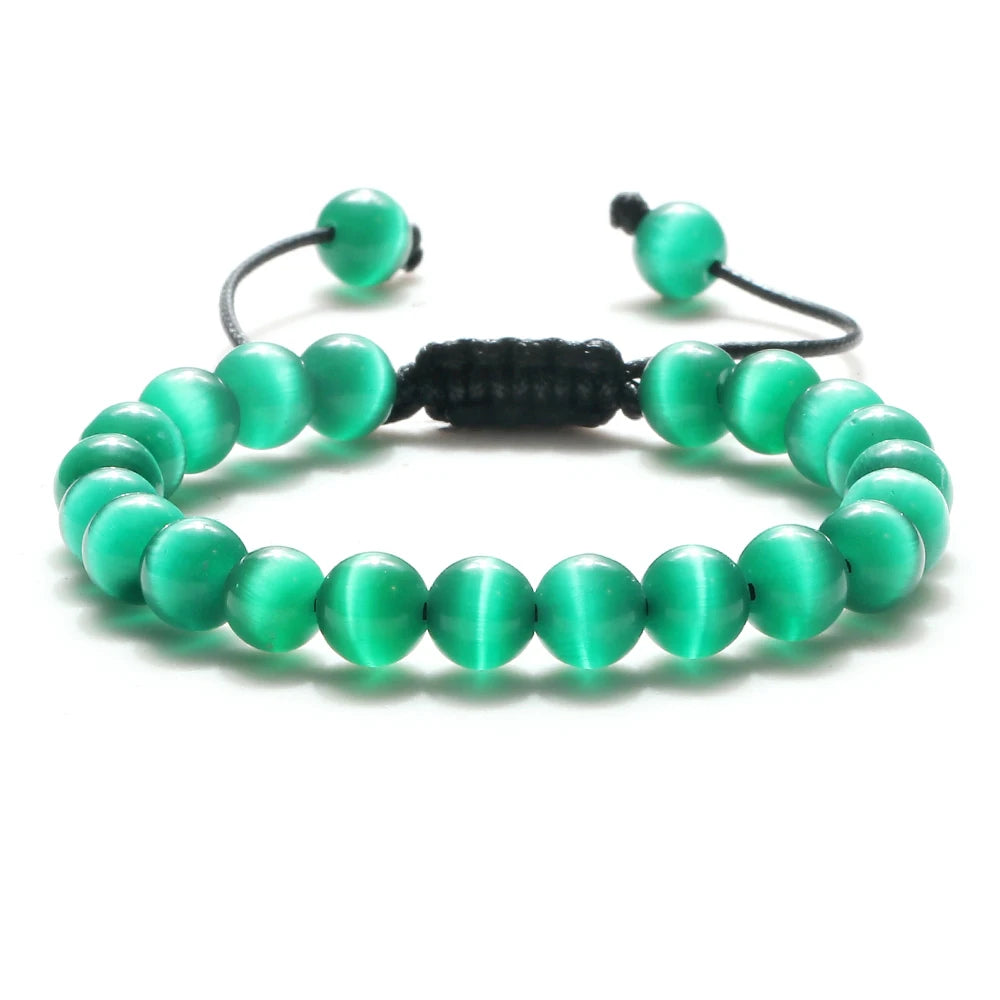 Bracelet Léoni – Perles Œil de Tigre & Lave naturelle (8mm, mixte)