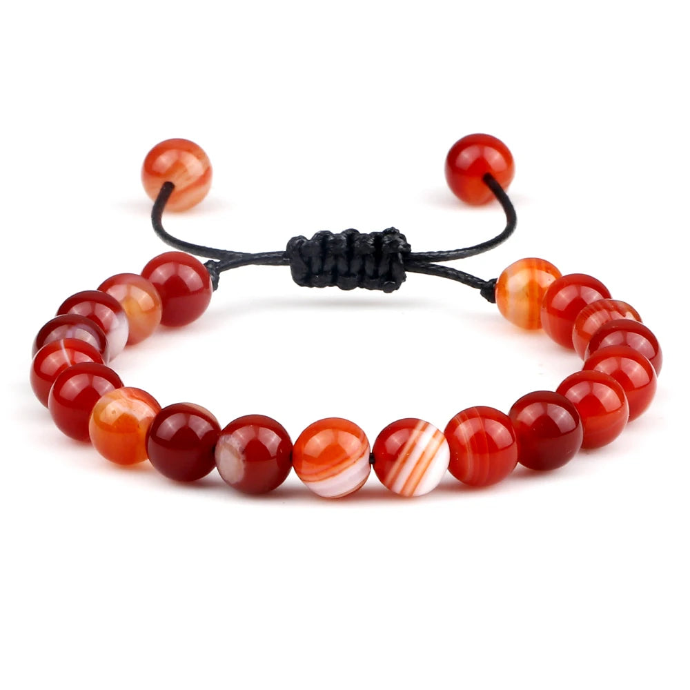 Bracelet Léoni – Perles Œil de Tigre & Lave naturelle (8mm, mixte)