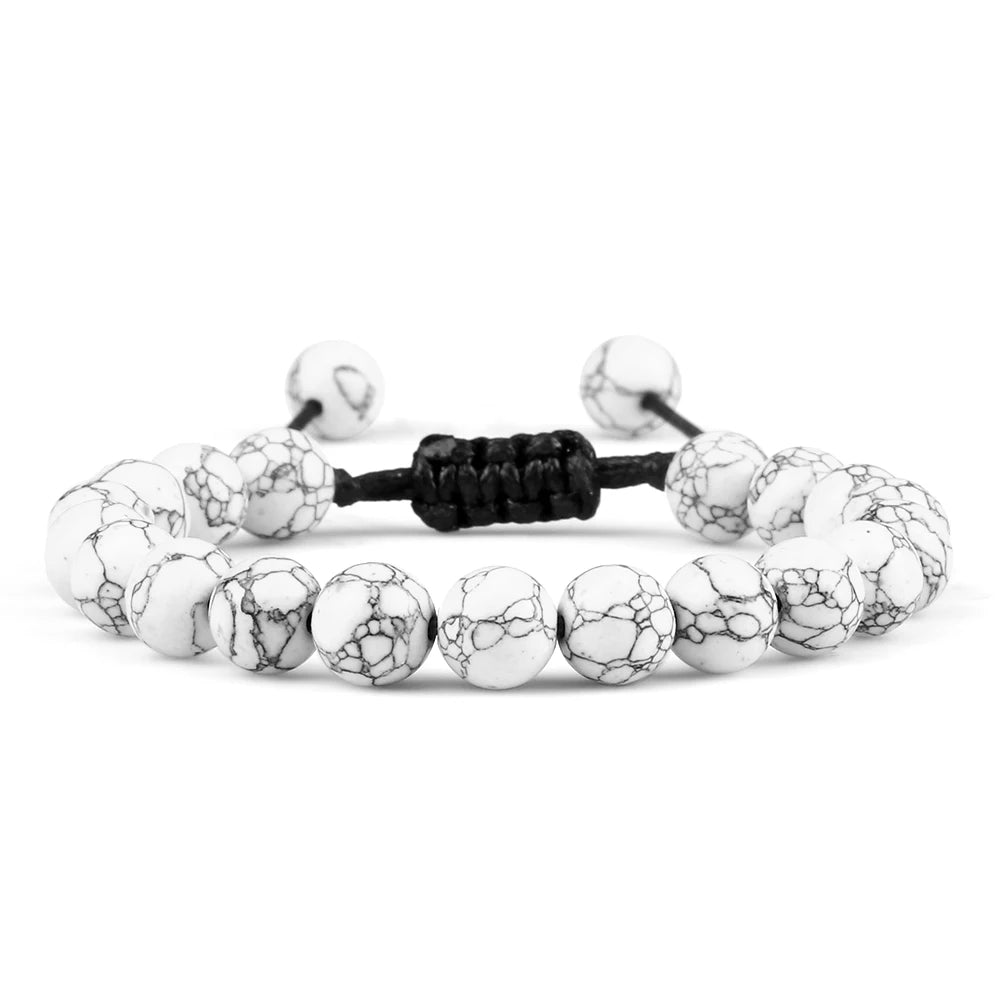 Bracelet Léoni – Perles Œil de Tigre & Lave naturelle (8mm, mixte)