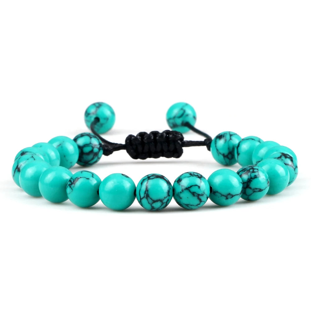 Bracelet Léoni – Perles Œil de Tigre & Lave naturelle (8mm, mixte)
