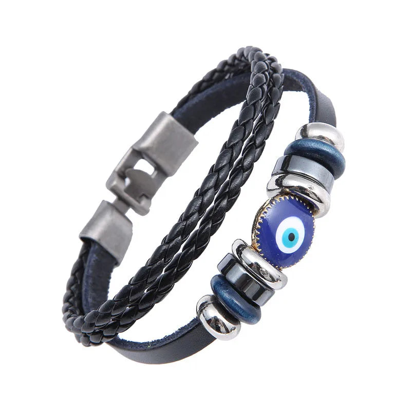 Bracelet Orion – Cuir tressé & fermoir magnétique