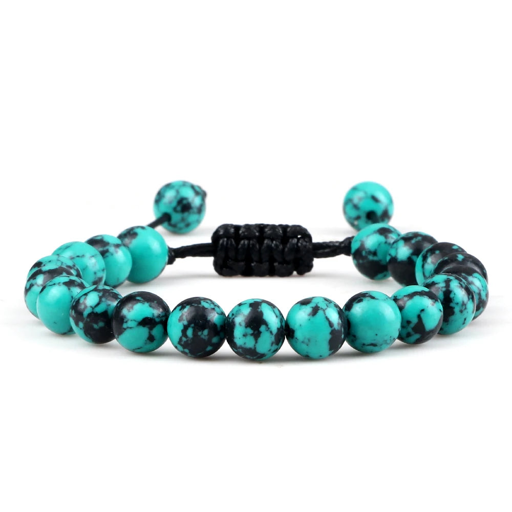 Bracelet Léoni – Perles Œil de Tigre & Lave naturelle (8mm, mixte)