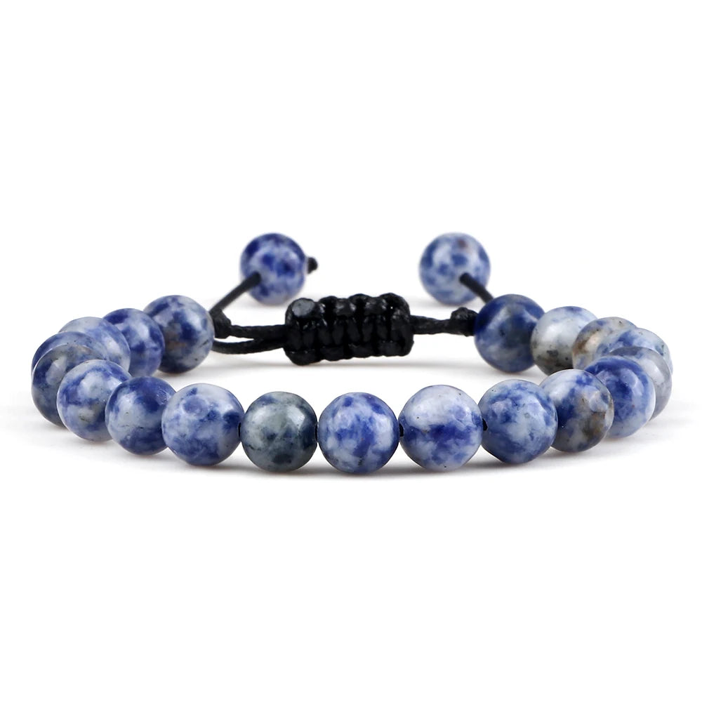 Bracelet Léoni – Perles Œil de Tigre & Lave naturelle (8mm, mixte)