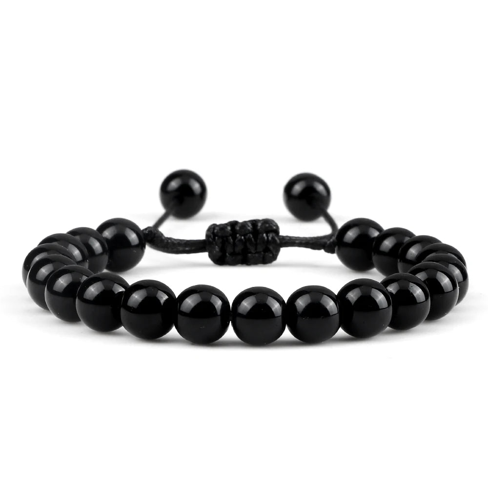 Bracelet Léoni – Perles Œil de Tigre & Lave naturelle (8mm, mixte)