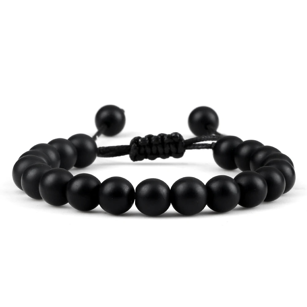Bracelet Léoni – Perles Œil de Tigre & Lave naturelle (8mm, mixte)