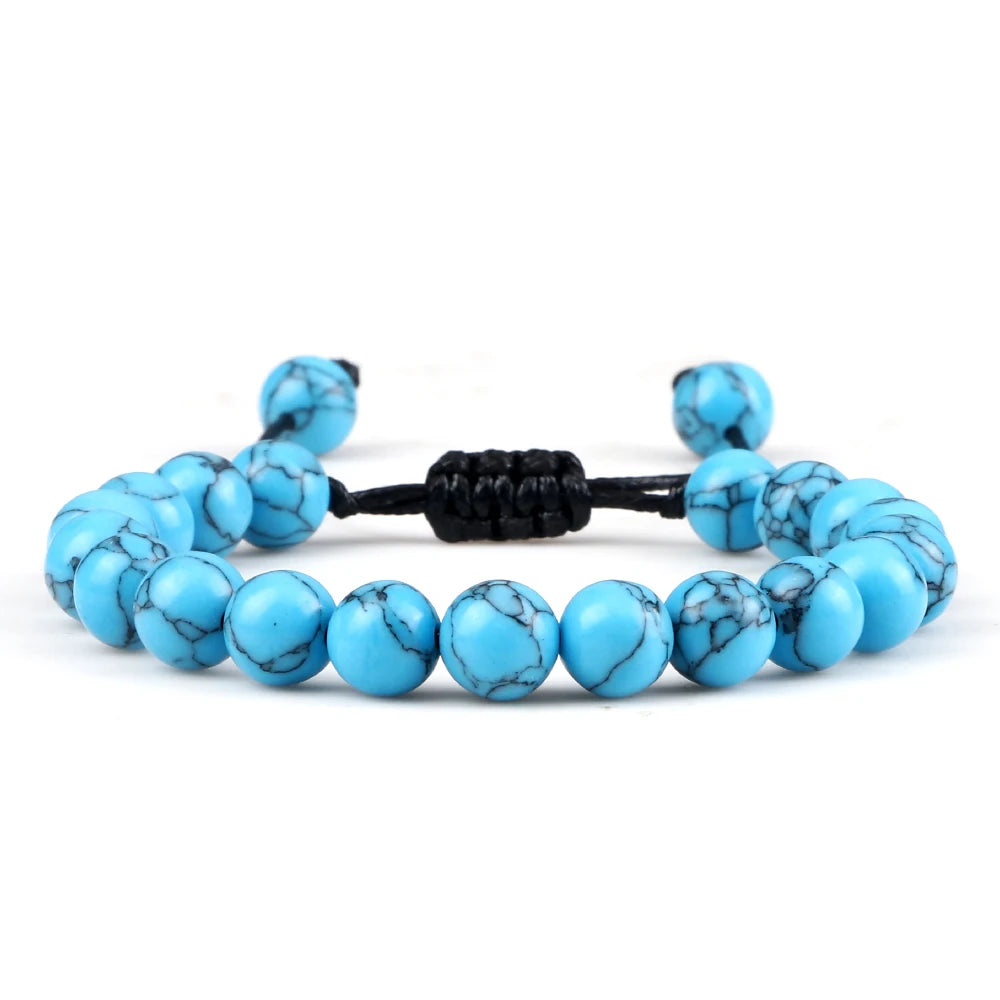 Bracelet Léoni – Perles Œil de Tigre & Lave naturelle (8mm, mixte)