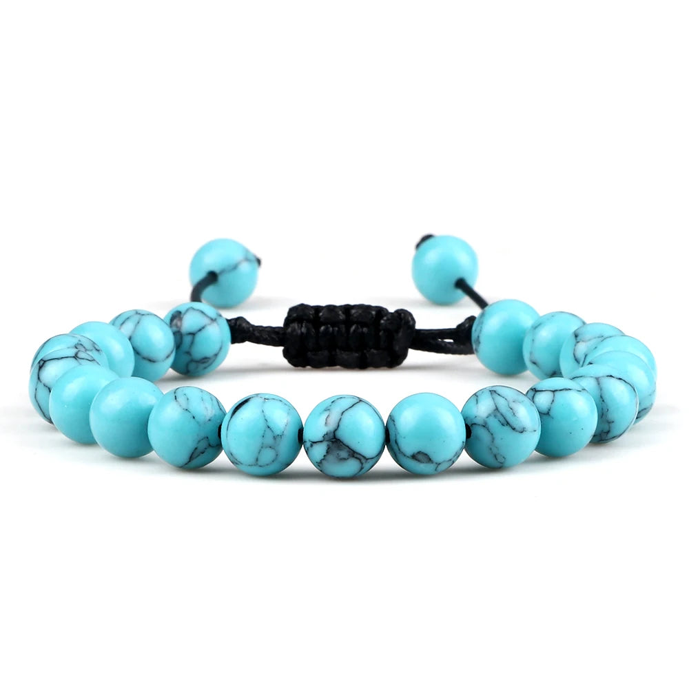 Bracelet Léoni – Perles Œil de Tigre & Lave naturelle (8mm, mixte)